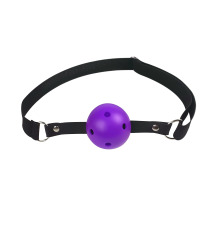 Кляп с пластиковым шаром на резинке Фиолетовый