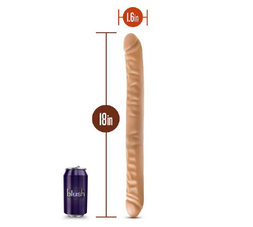 Двойной фаллоимитатор DR SKIN 18INCH MOCHA       