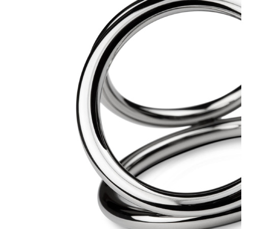 Потрійне ерекційне кільце Sinner Gear Unbendable - Triad Chamber Metal Cock and Ball Ring - Medium