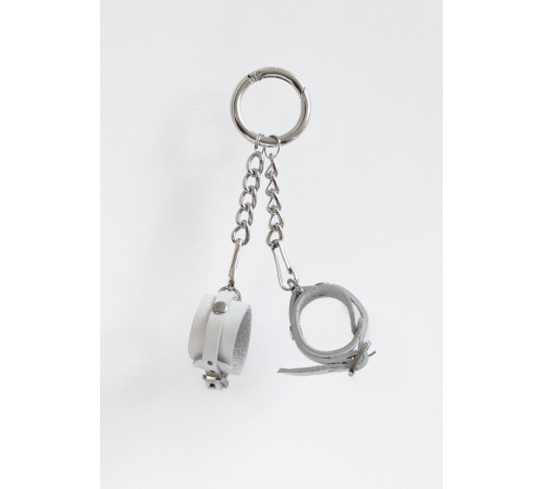 Брелок Наручники с пряжкой Белый