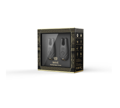 Смарт-вібратор для грудей Zalo - Nave Obsidian Black, пульт ДК, робота через додаток