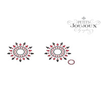 Пэстис из кристаллов Petits Joujoux Gloria set of 2 - Black/Red, украшение на грудь