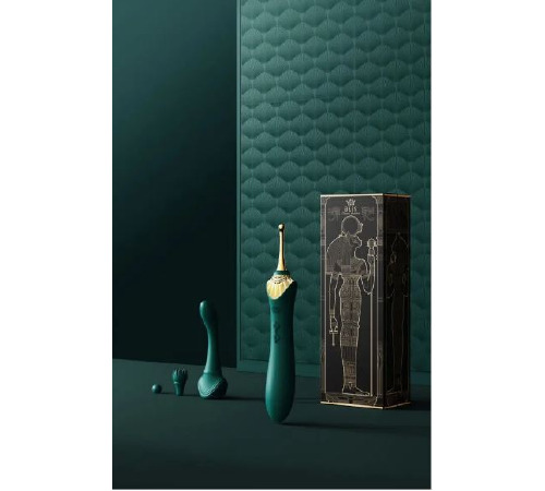 Вибратор двухсторонний универсальный Zalo Bess с насадками Green