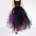 Пишна чорна фатинова спідниця з фіолетовими вставками, розмір L-2XL