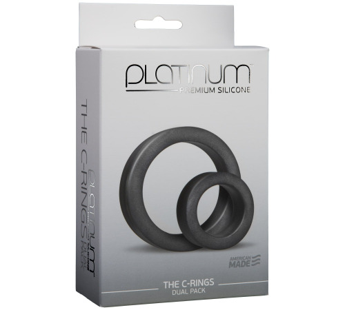 Набір ерекційних кілець Doc Johnson Platinum Premium Silicone — The C-Rings — Charcoal