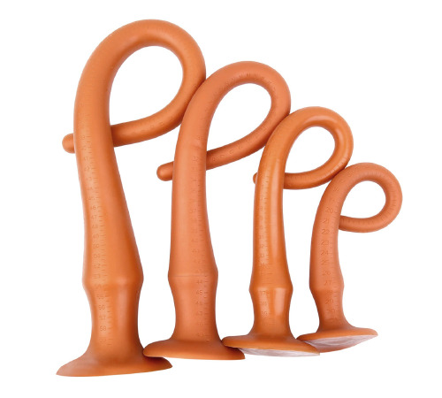 Силіконова анальна пробка довга, тілесна, 50 см