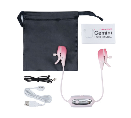 Смарт-вібратор для грудей Lovense Gemini, регулювання стискання соска, можна носити