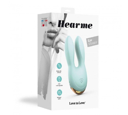 Вибратор-кролик Love To Love Hear Me Menthe с двумя моторчиками и разноцветной LED-подсветкой