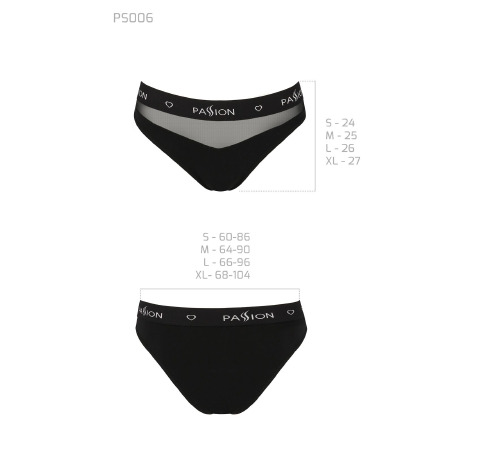 Трусики с прозрачной вставкой Passion PS006 PANTIES black, size XL