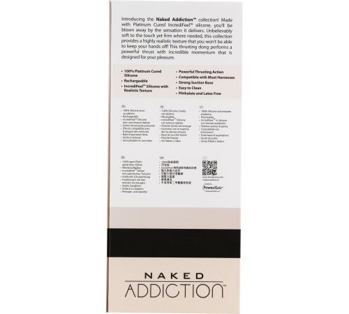 Фалоімітатор з пульсацією Naked ADDICTION Dominic 9″, пульт ДК, діаметр 4,2 см