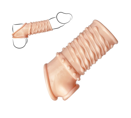 Гелевая насадка на член и на мошонку, Телесный