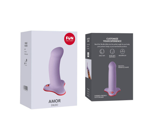 Фаллоимитатор Fun Factory AMOR, сиреневый, длина 14,6 см, диаметр 3,7 см, изогнутый