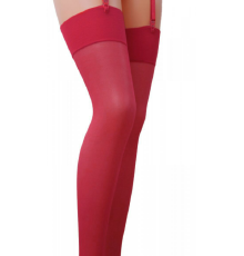 Классические чулки под пояс с широкой резинкой ST001 3/4 burgundy - Passion