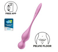 Вагинальные смарт-шарики с вибрацией Satisfyer Love Birds 1 Connect App Pink, 78 г