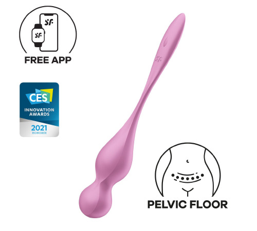 Вагинальные смарт-шарики с вибрацией Satisfyer Love Birds 1 Connect App Pink, 78 г