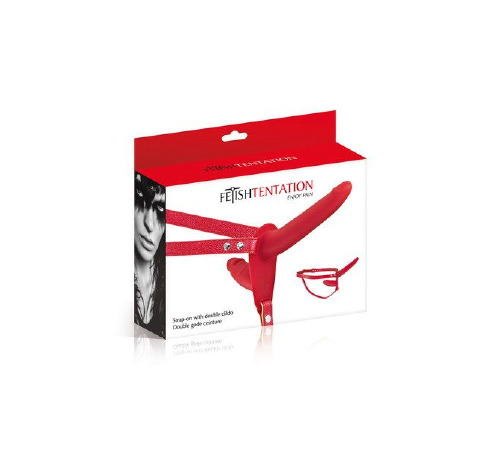 Двойной страпон Fetish Tentation Strap-On with Double Dildo Red