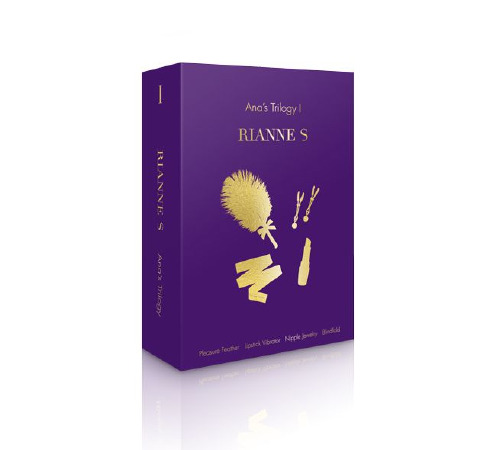 Подарочный набор RIANNE S Ana's Trilogy Set I: помада-вибратор, перышко, зажимы для сосков, повязка