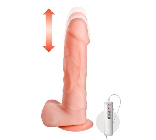 Фаллоимитатор-пульсатор с вибрацией Real Body - Magic Ram, диаметр 4см, движение вперед-назад