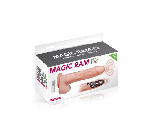 Фаллоимитатор-пульсатор с вибрацией Real Body - Magic Ram, диаметр 4см, движение вперед-назад