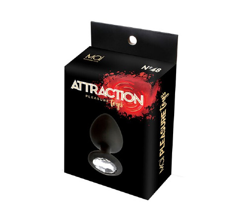 Анальна пробка з кристалом MAI Attraction Toys №48 Black, довжина 8,2 см, діаметр 3,5 см