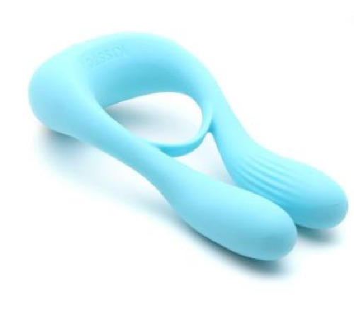 Вібратор для пар KISTOY Martin Blue, два мотори, кріплення на член, діаметр 3,2 см