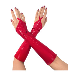 Виниловые митенки Art of Sex - Lora короткие, рамер S, Красный