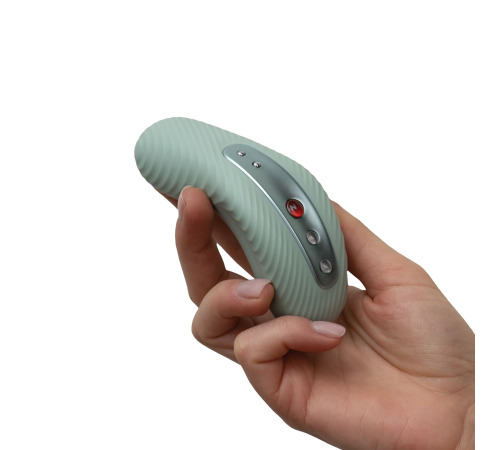 Накладний вібратор Fun Factory LAYA III sage green, ефект постукування пальцем