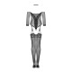 Нейлоновый бодистокинг с имитацией чулок Obsessive Bodystocking G333 S/M/L, black, с доступом