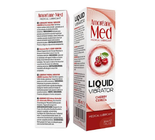 Лубрикант з ефектом вібрації Amoreane Med Liquid Vibrator Cherry (30 мл)Лубрикант з ефектом вібрації Amoreane Med Liquid Vibrator Cherry (30 мл)
