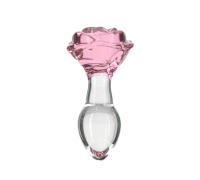 Стеклянная анальная пробка Pillow Talk Rosy Luxurious Glass Anal Plug, ⌀3,3 см, вибропуля в подарок
