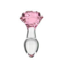Стеклянная анальная пробка Pillow Talk Rosy Luxurious Glass Anal Plug, ⌀3,3 см, вибропуля в подарок