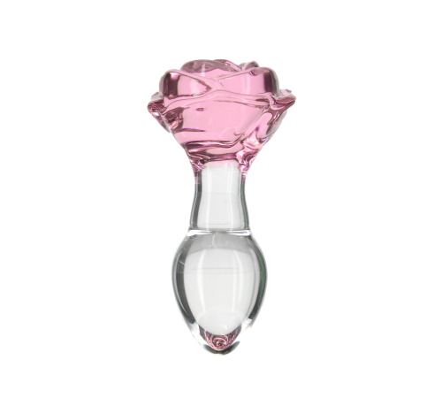 Стеклянная анальная пробка Pillow Talk Rosy Luxurious Glass Anal Plug, ⌀3,3 см, вибропуля в подарок