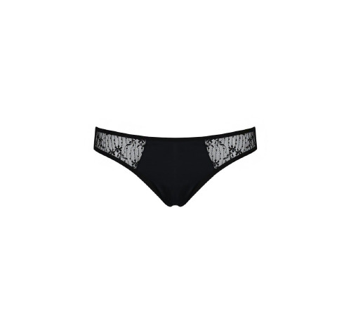 Трусики-слипы с кружевной сеточкой Dina Thong black L/XL - Passion