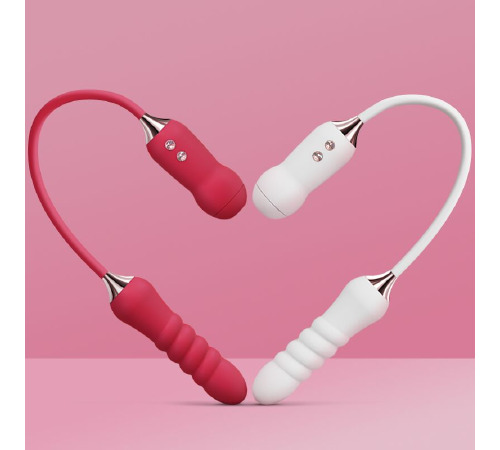 Пульсатор с вакуумным стимулятором Kistoy Cathy White на гибкой сцепке