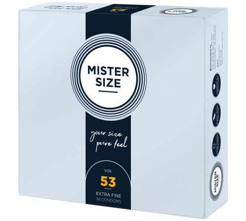 Презервативы Mister Size - pure feel - 53 (36 condoms), толщина 0,05 мм