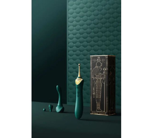 Вибратор двухсторонний универсальный Zalo Bess с насадками Green