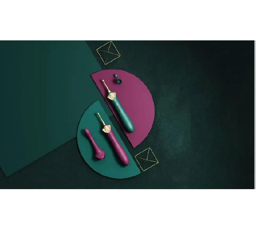 Вибратор двухсторонний универсальный Zalo Bess с насадками Green