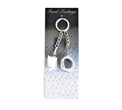 Брелок Наручники с пряжкой Белый