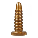 Велика анальна пробка ребриста Chisa Dark Muscle Gold