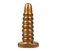 Велика анальна пробка ребриста Chisa Dark Muscle Gold