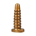 Велика анальна пробка ребриста Chisa Dark Muscle Gold