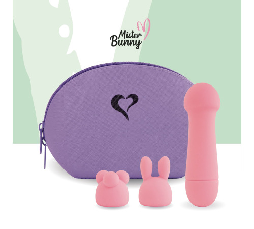 Мінівібратор FeelzToys Mister Bunny Pink з двома насадками