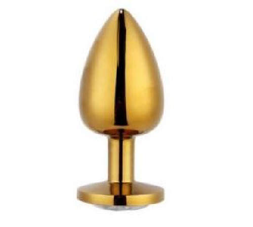 Анальна пробка Gold Metal Heart Red, M