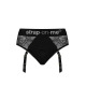 Кружевные трусы для страпона с подвязками для чулок Strap-On-Me DIVA HARNESS - S