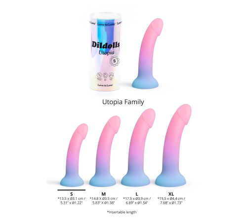 Дилдо з кольоровим градієнтом Love To Love DILDOLLS - UTOPIA S ультрам'який