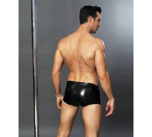 Эротические мужские лаковые трусы со шнуровкой One Size Black