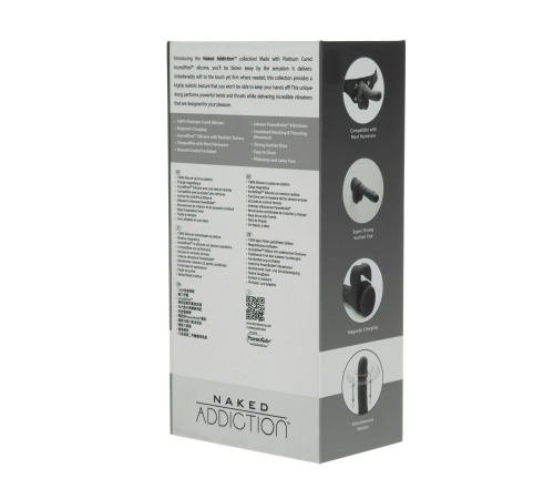 Вибро-фаллоимитатор с ротацией и пульсацией Naked Addiction 8.6″ Noir, с пультом ДУ