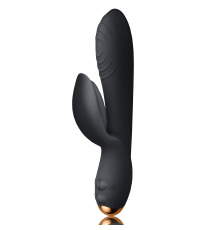 Вибратор-кролик Rocks Off Every Girl Black, два мотора, разноцветная LED-подсветка, мощный