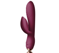 Вібратор-кролик Rocks Off Every Girl Burgundy, два мотори, різнокольорове LED-підсвічування, потужн