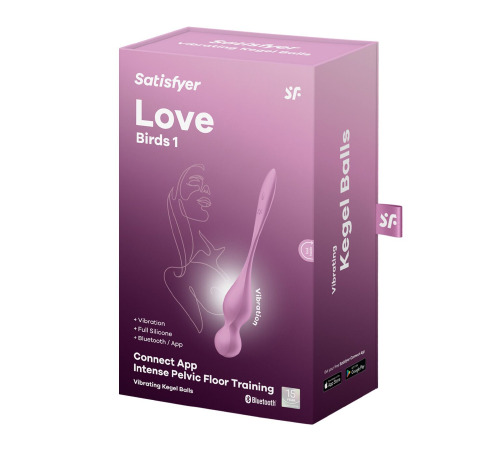 Вагинальные смарт-шарики с вибрацией Satisfyer Love Birds 1 Connect App Pink, 78 г